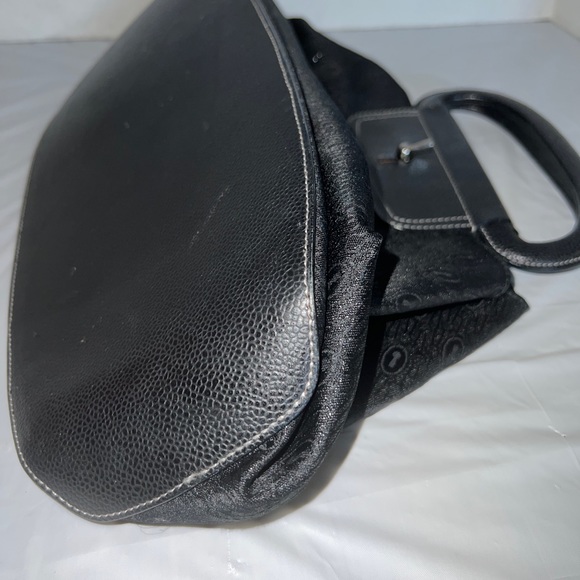 Gianfranco Lotti Firenze Handbag Black Pebbled Leather Made in Italy Purse - Picture 3 of 13